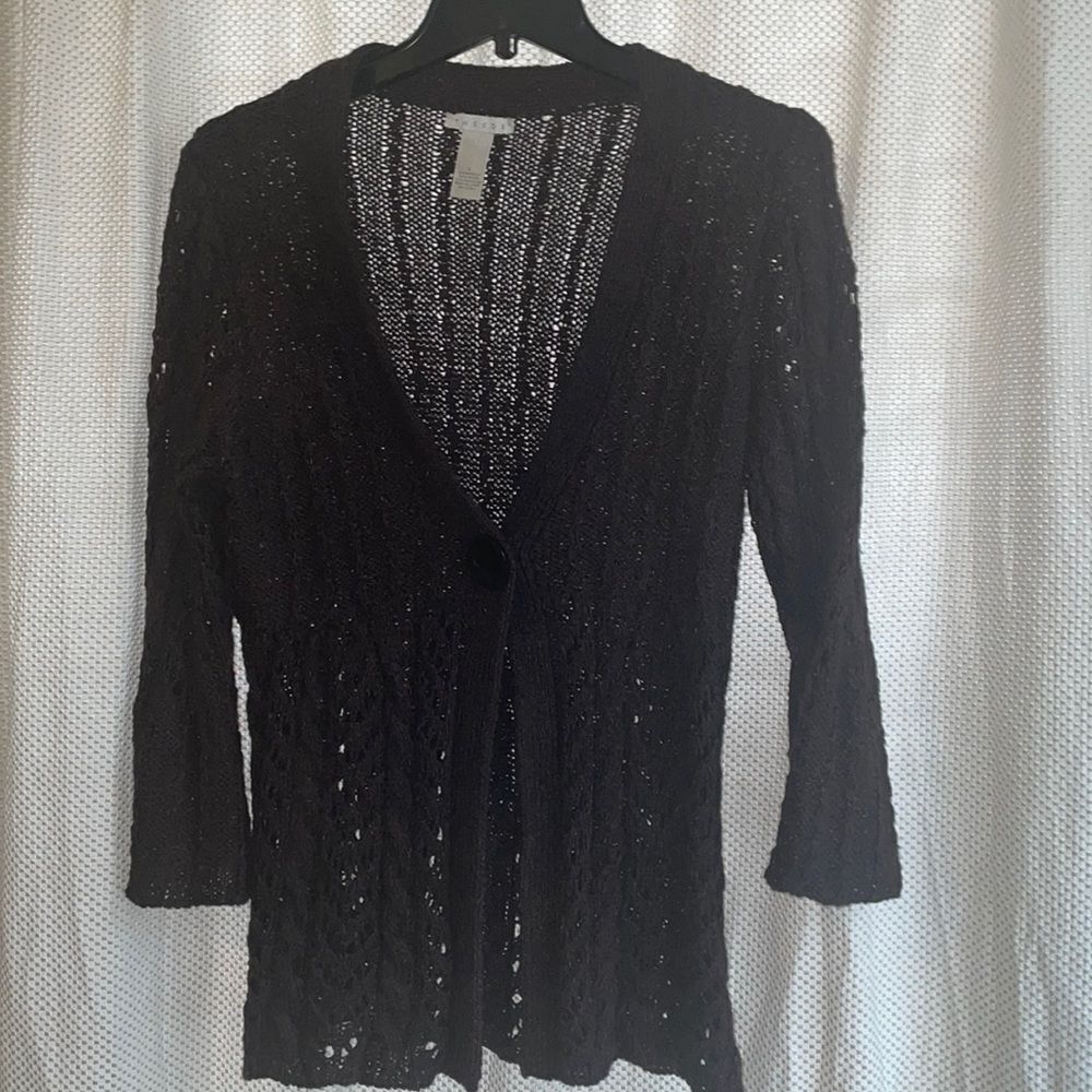 Tweed Sweater Collection Brown Knit Cardigan